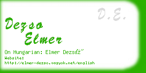 dezso elmer business card